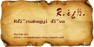 Rózsahegyi Éva névjegykártya