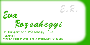 eva rozsahegyi business card